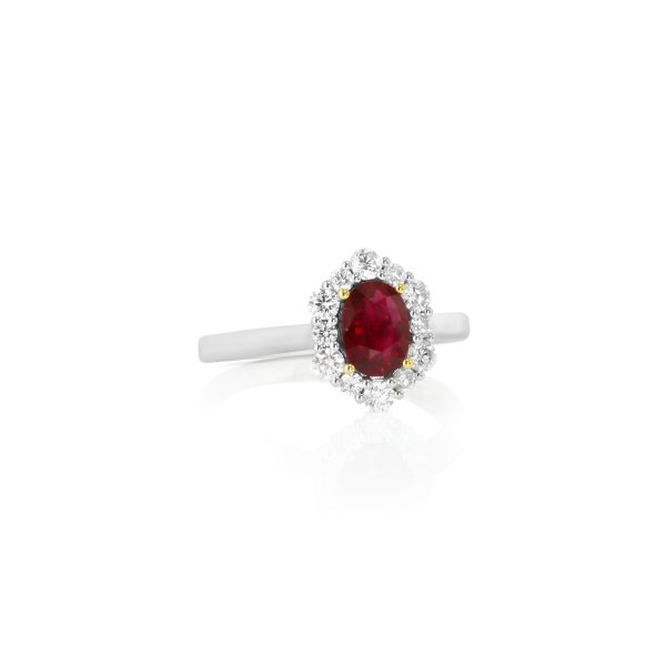 Petite Oval Ruby and Diamond Ring - Image 2