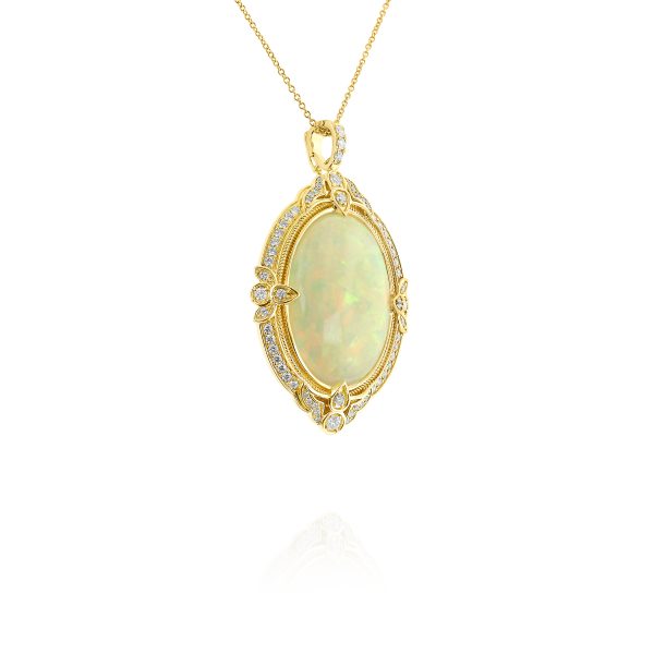 White Opal and Diamond Pendant - Image 2