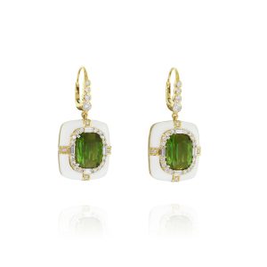 Green Tourmaline Drop Earrings