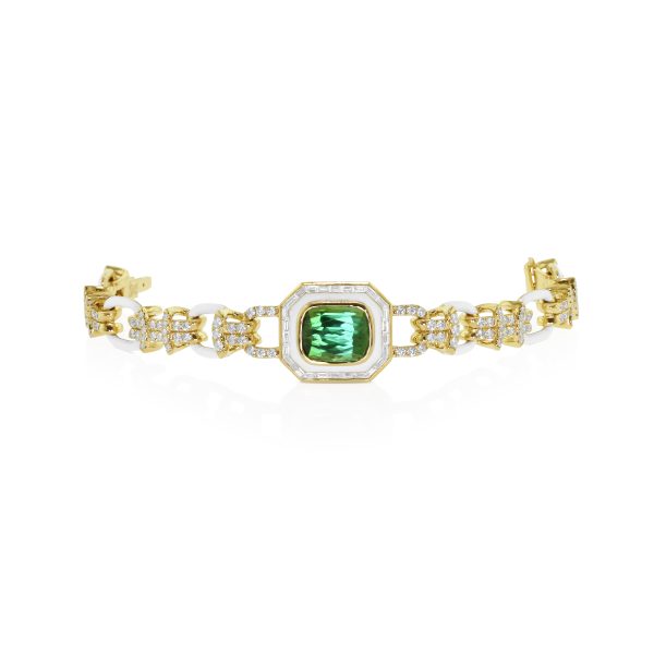 Green Tourmaline Link Bracelet - Image 2
