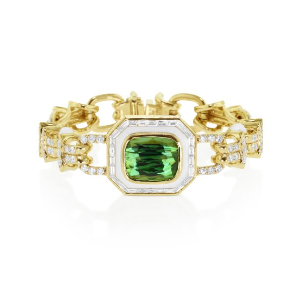 Green Tourmaline Link Bracelet - Image 3