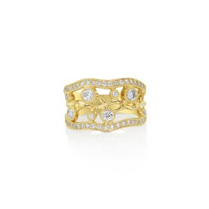 Wide Diamond Bezel Band
