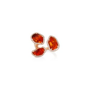 Fire Opal Double Statement Ring