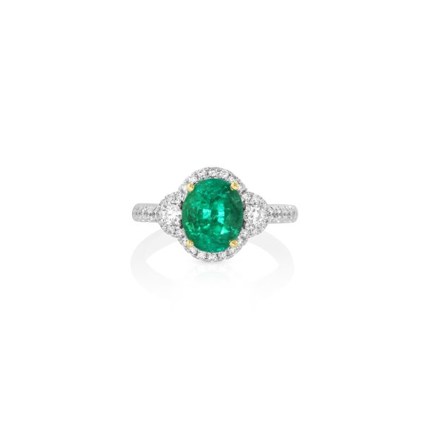 Oval Emerald and Diamond Ring