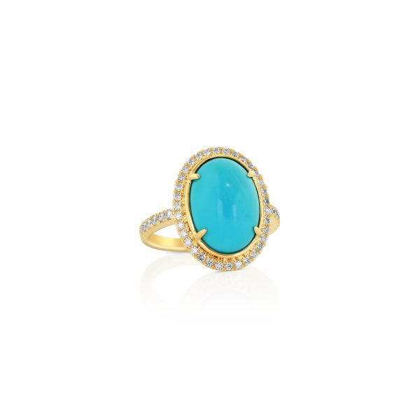 Cushion Turquoise Halo Ring - Image 2