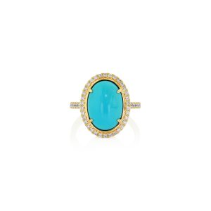 Cushion Turquoise Halo Ring