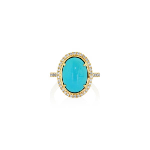 Cushion Turquoise Halo Ring