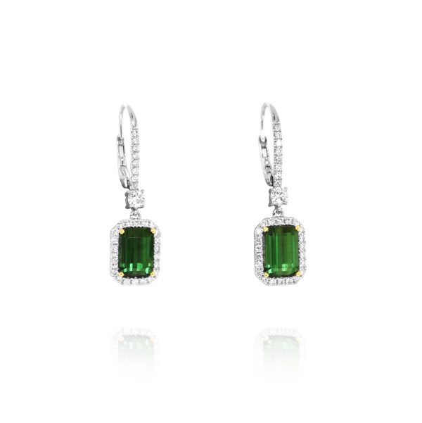 Drop Green Tourmaline Earrings - Image 2
