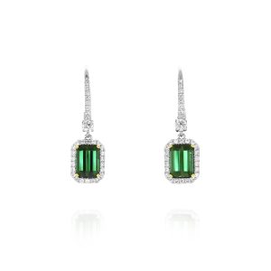 Drop Green Tourmaline Earrings