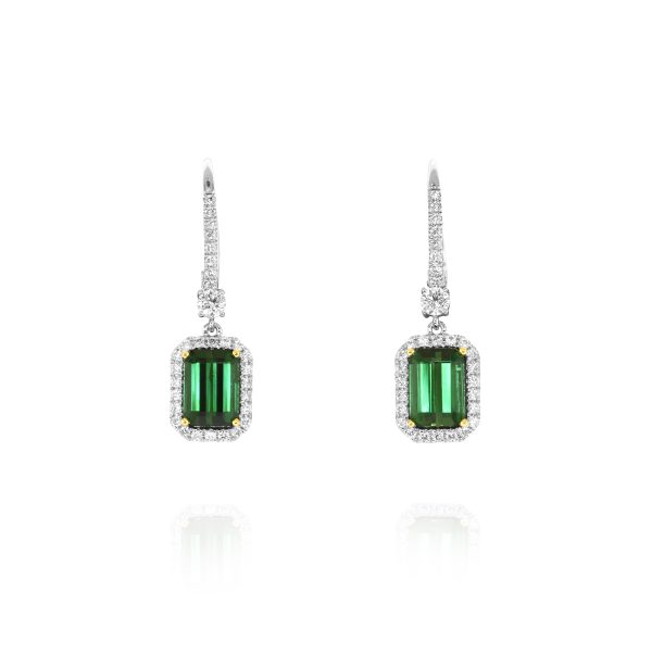 Drop Green Tourmaline Earrings