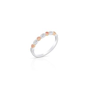 Pink Sapphire & Diamond Stackable Band