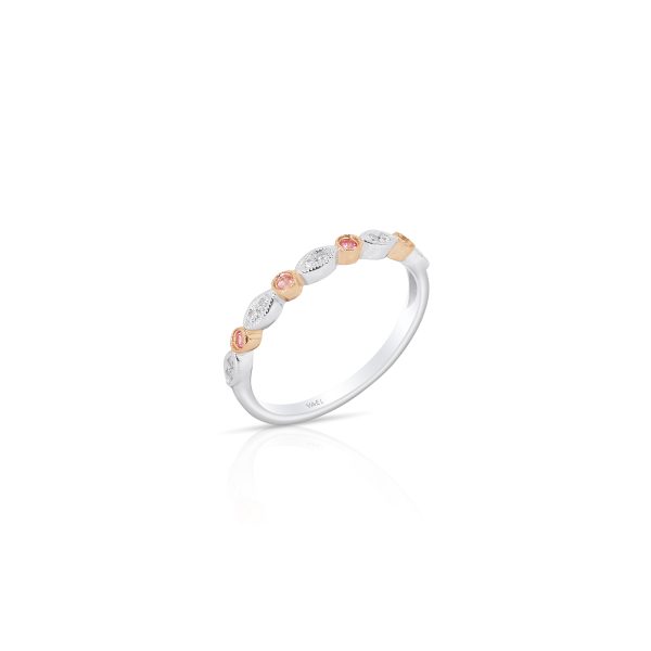 Pink Sapphire & Diamond Stackable Band