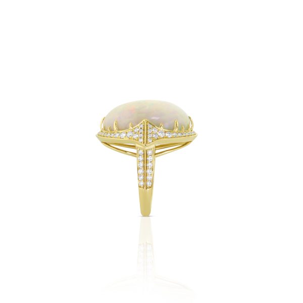Oval White Opal and Diamond Ring - Image 2