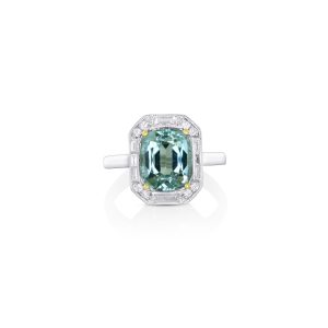Cushion Green Tourmaline Ring