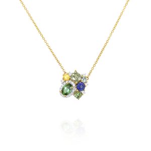 Multi-Sapphire & Tourmaline Pendant
