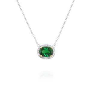 Tsavorite Halo Pendant
