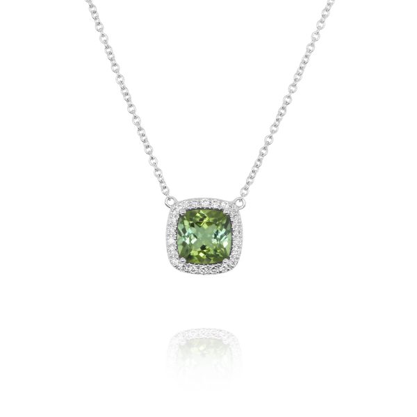Cushion Green Tourmaline Necklace - Image 2