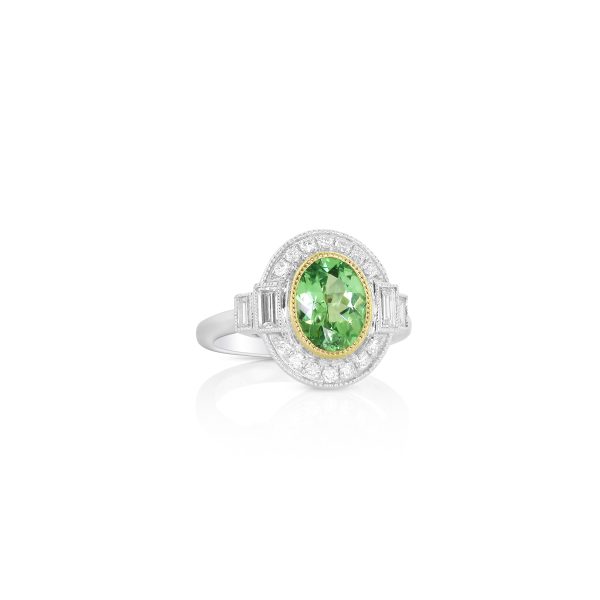 Baguette Tsavorite Halo Ring - Image 2