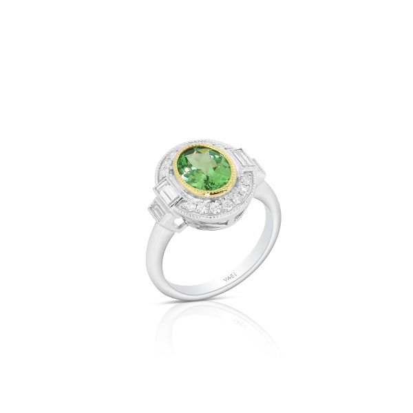 Baguette Tsavorite Halo Ring - Image 3