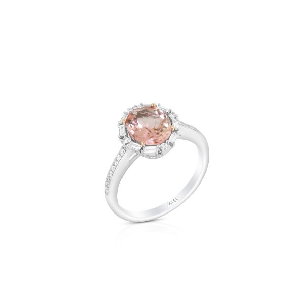 Pink Tourmaline Diamond Halo Ring - Image 3