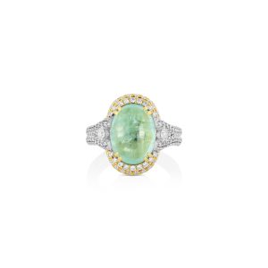 Oval Paraiba Diamond Ring