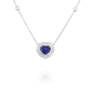 Blue Sapphire Heart Pendant
