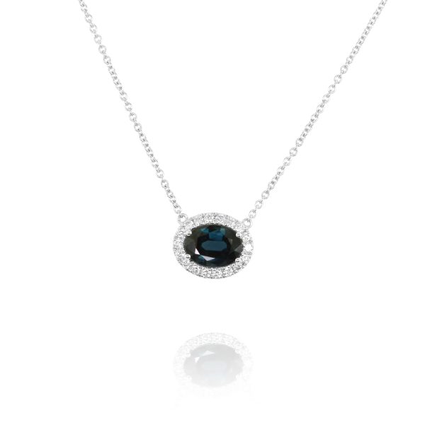 Garnet Pendant with Diamond Halo