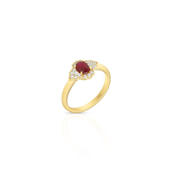 Ruby Petal Diamond Ring - Image 2