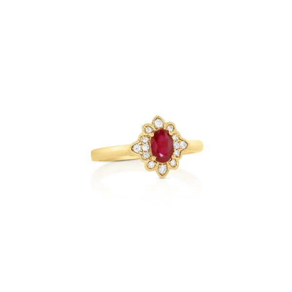 Vintage-Inspired Ruby and Diamond Ring - Image 2