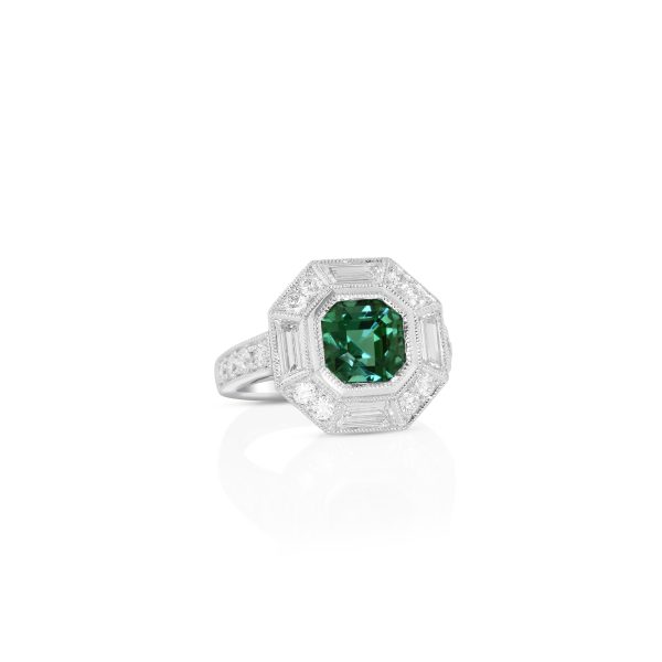 Emerald-Cut Green Tourmaline Ring - Image 2