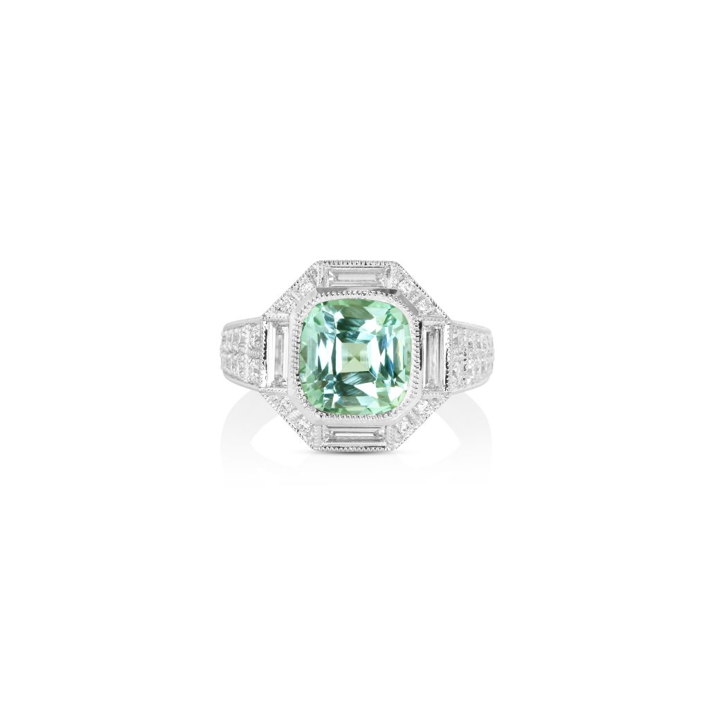 Mist Green Tourmaline Ring.