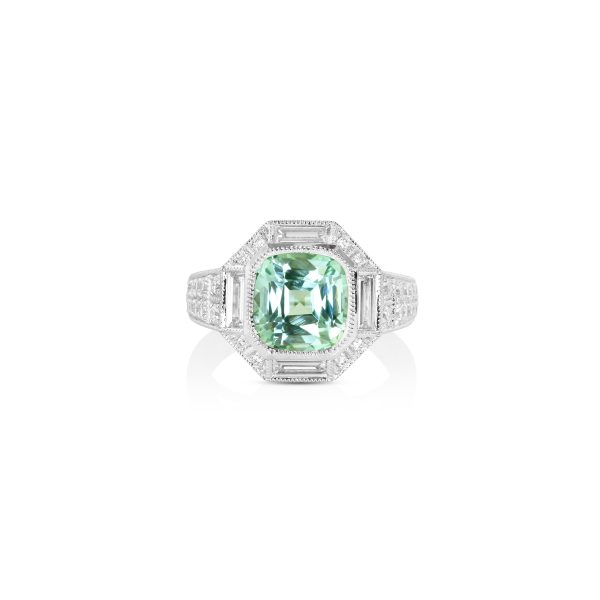 Mist Green Tourmaline Ring.