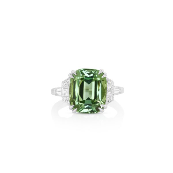 Cushion Green Tourmaline Ring - Image 2