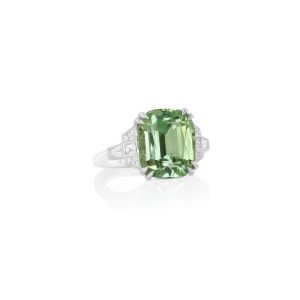 Cushion Green Tourmaline Ring
