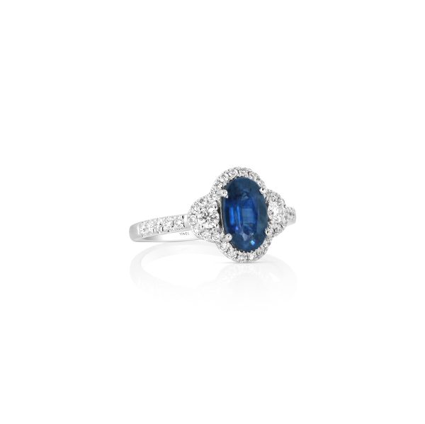 Blue Sapphire Halo Ring - Image 2