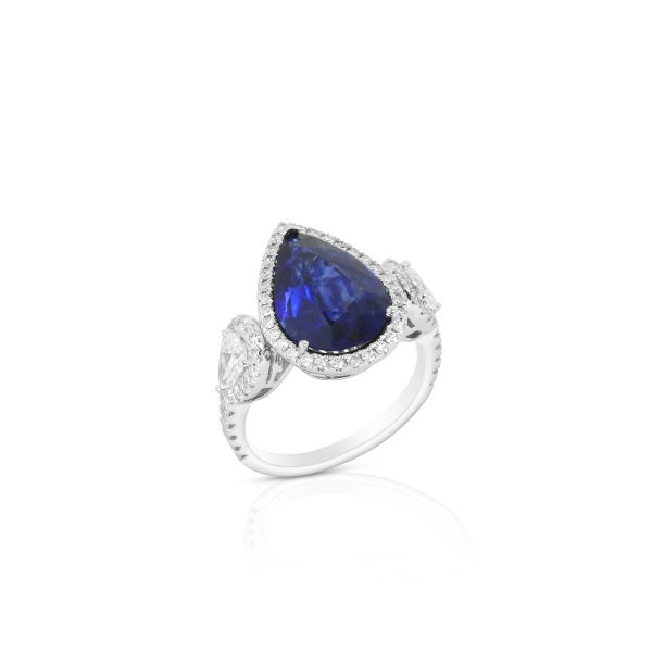 Pear-Shaped Blue Sapphire Ring - Image 3