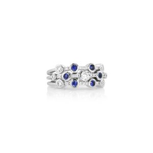 Petite Sapphire and Diamond Band
