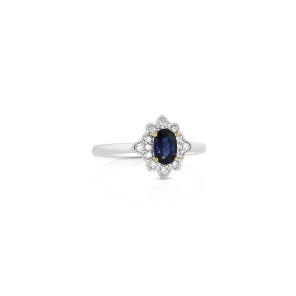 Petite Sapphire Floral Ring - Image 2