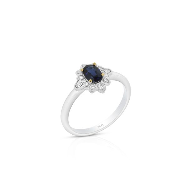 Petite Sapphire Floral Ring - Image 3