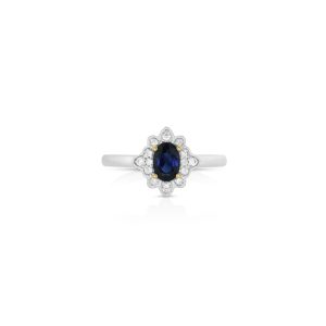 Petite Sapphire Floral Ring