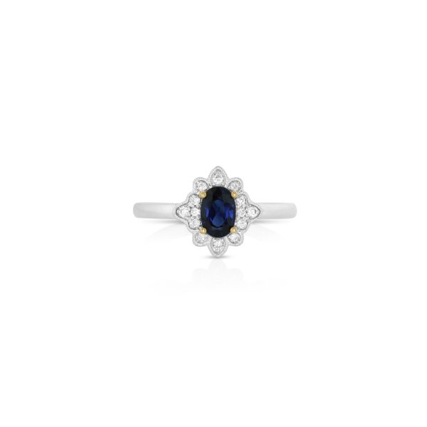 Petite Sapphire Floral Ring