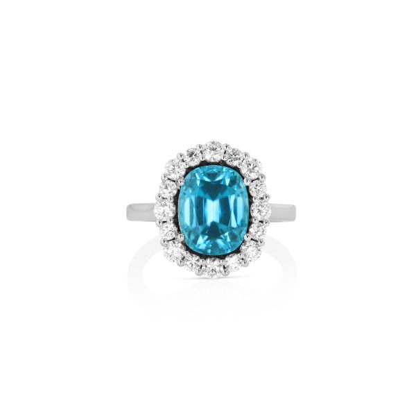 Blue Zircon Halo Ring - Image 2