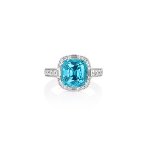 Blue Zircon Cocktail Ring