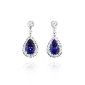 Pear Tanzanite Drop Earrings