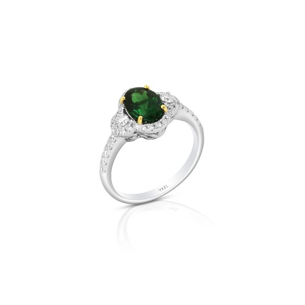Oval Tsavorite Diamond Ring - Image 2