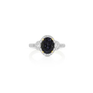 Gray Spinel Oval Ring