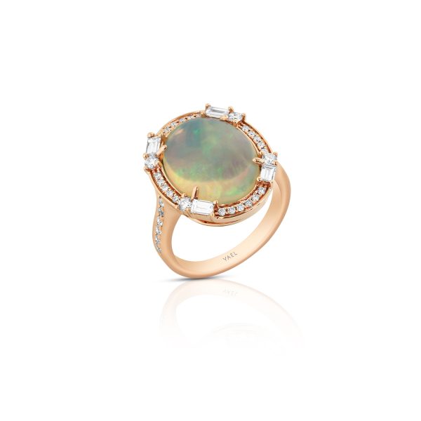 Oval White Opal and Diamond Ring - Image 2