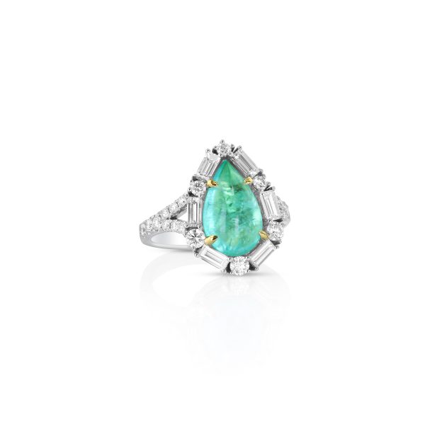 Pear Paraiba Baguette Ring - Image 2