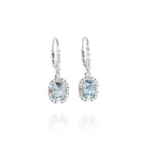 Oval-Cut Aquamarine and Diamond Necklace