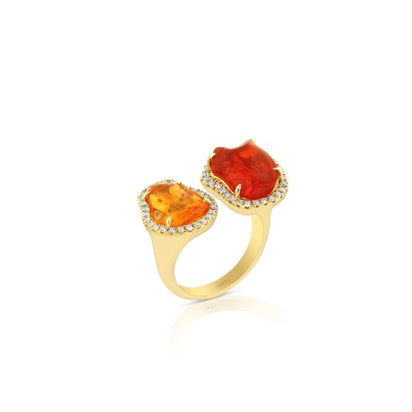 Fire Opal Duo Ring - Image 2